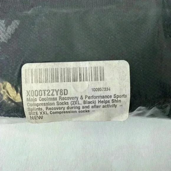 NWT MOJO Black compression socks, size 2XL - Picture 3 of 6